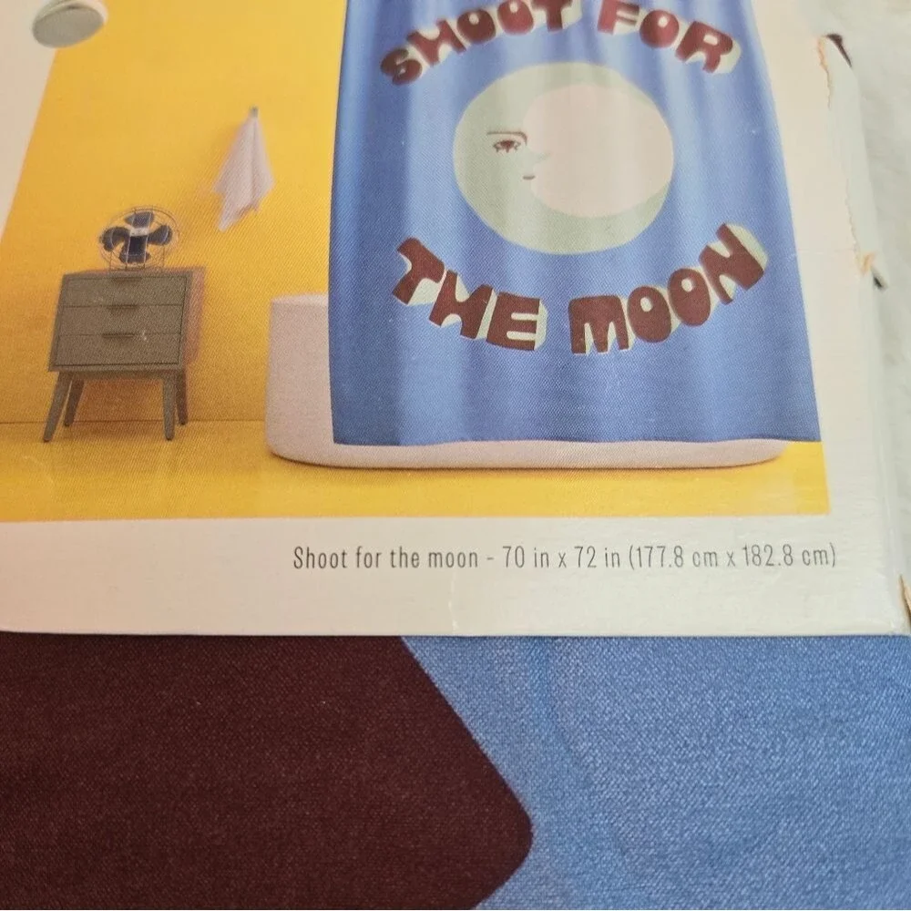 Shoot for the Moon Microfiber Target Shower Curtain Room Essentials NWT